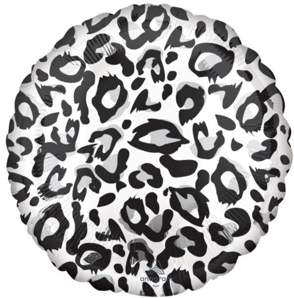 Folienballon rund - Print Animalz, Schneeleopard - ø 43cm